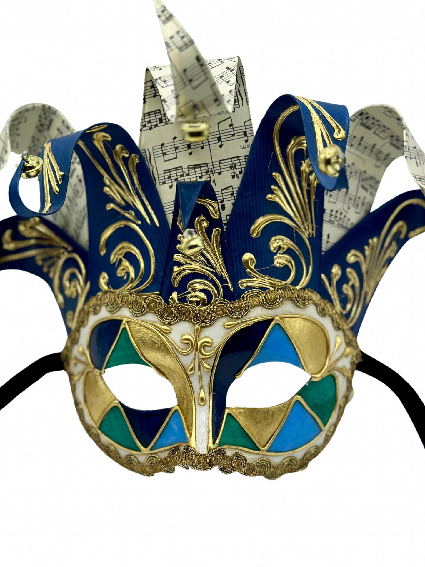 Venetian mask Jolly in blue - Masquerade mask for men