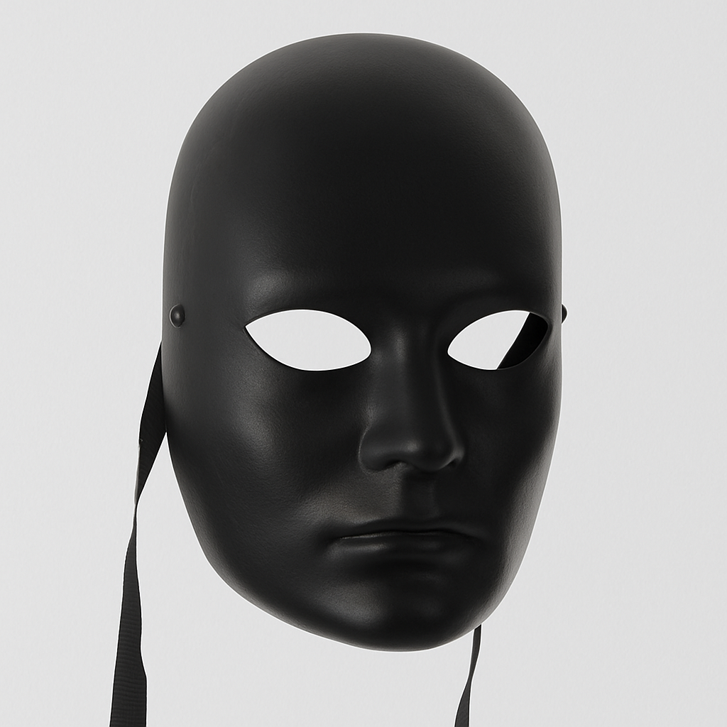 Schwarze Maske mit menschlichen Gesichtszügen