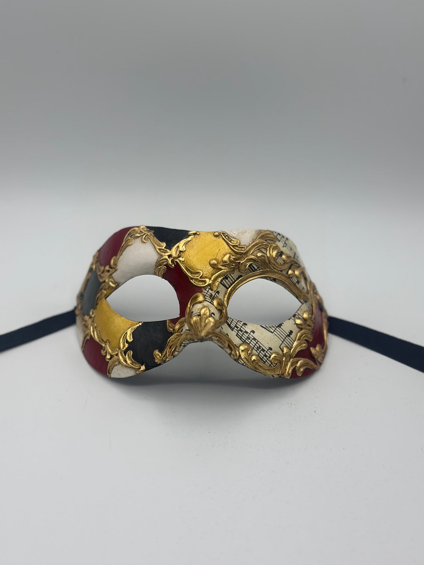 Venetian Mask with Music Notes - Baroque mask