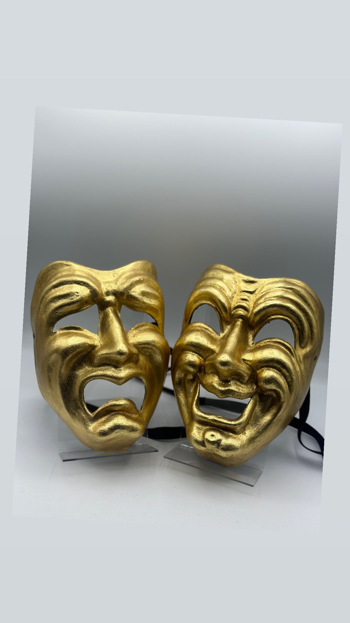 Ensemble Masque Tragédie et Comédie en or - Masques Comedia dell'arte.