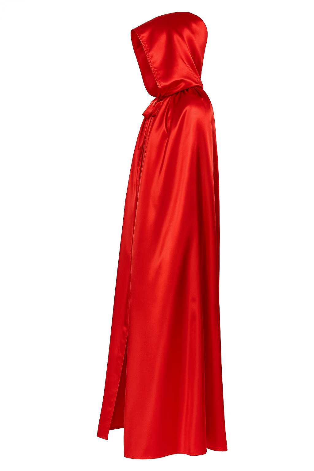 Capa veneciana con capucha en satén rojo - Capa de Halloween roja