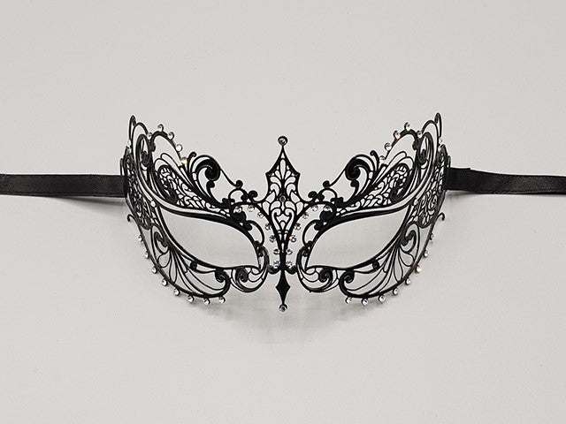 filigree mask melody, metal mask with rhinestones, valentine day,