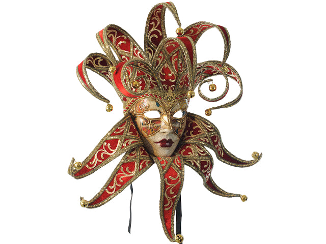 Venetiaans Jester masker in rood