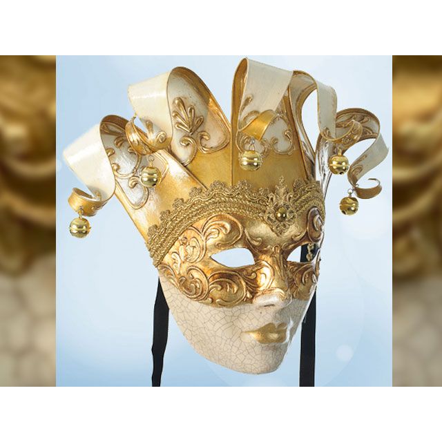 Dekorative venezianische Maske in Weiß