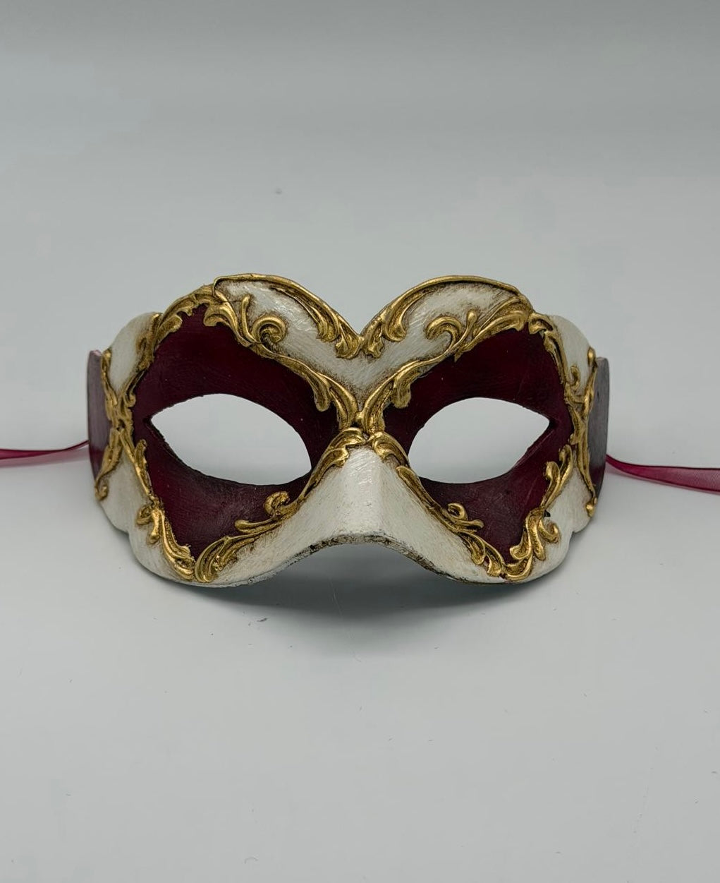 Venetiaans Kindermasker - Bordeaux, Ivoor & Goud