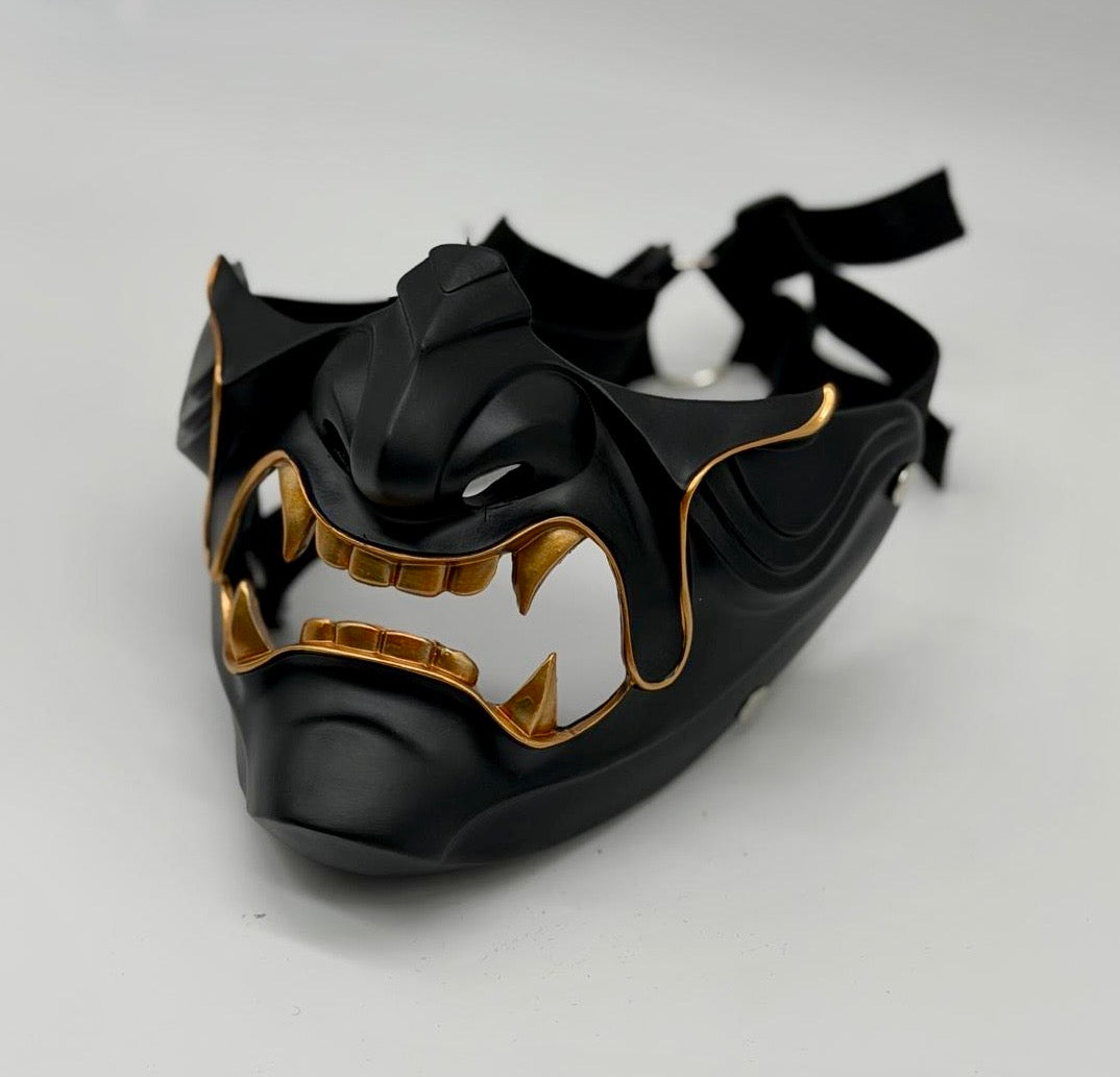 Zwart & Goud Samurai Half Masker