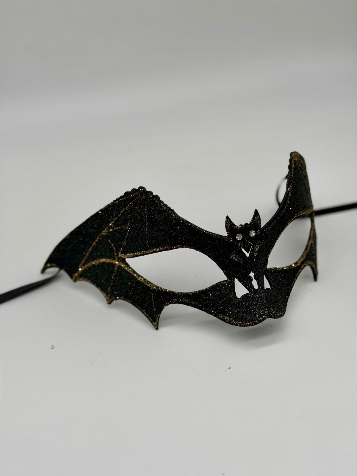 Loup de bal masqué chauve-souris noire – Masque d'Halloween gothique