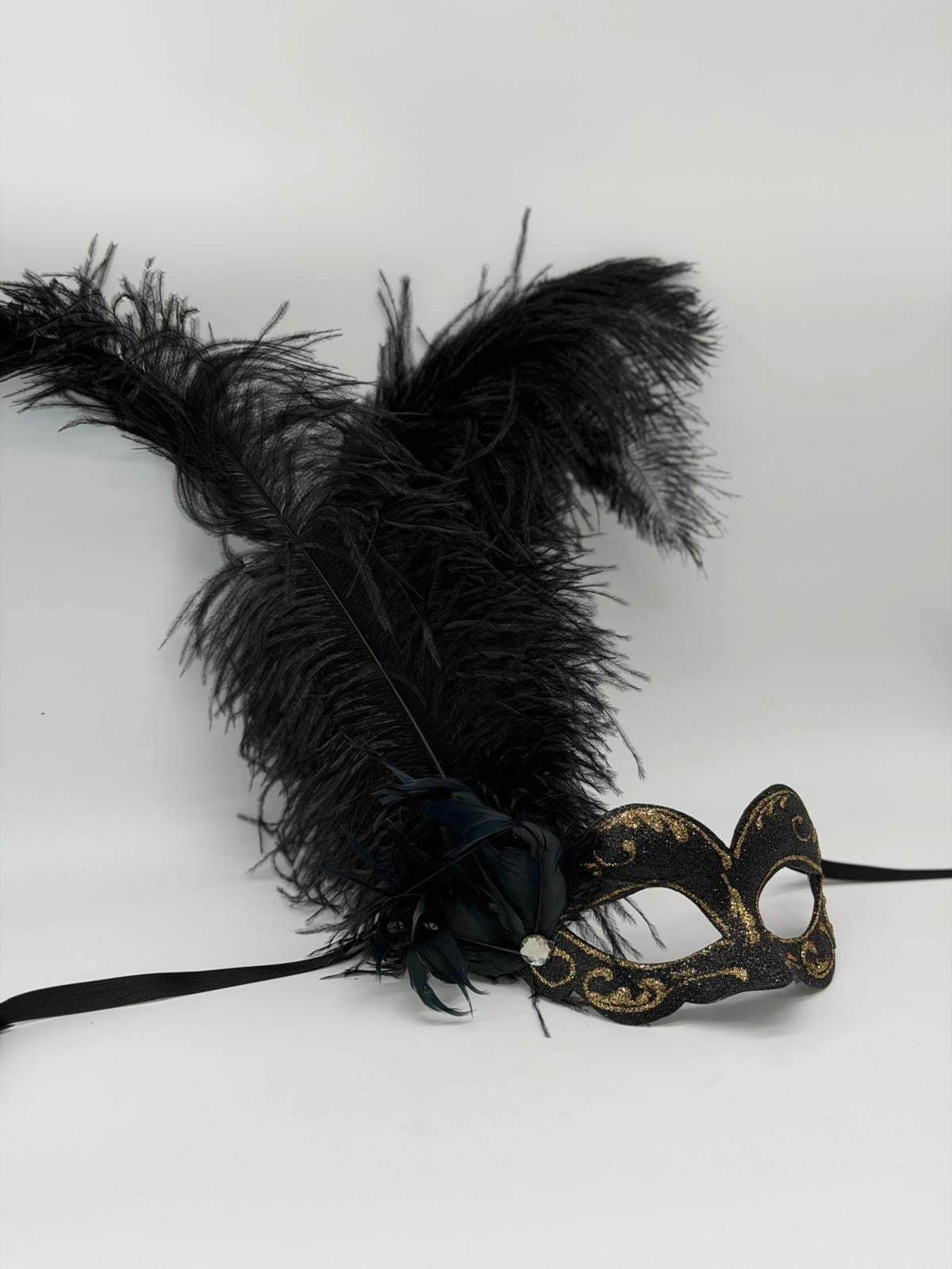 Zwarte Venetiaanse Koppel Maskerset