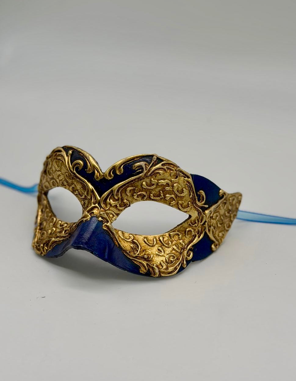 Venezianische Kindermaske – Königsblau & Gold