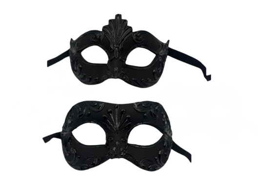 Venetiaanse Masker Set voor Koppels – Luxe zwart op zwart barok – Voor Maskerade, gala & Carnaval - Halloween maskers