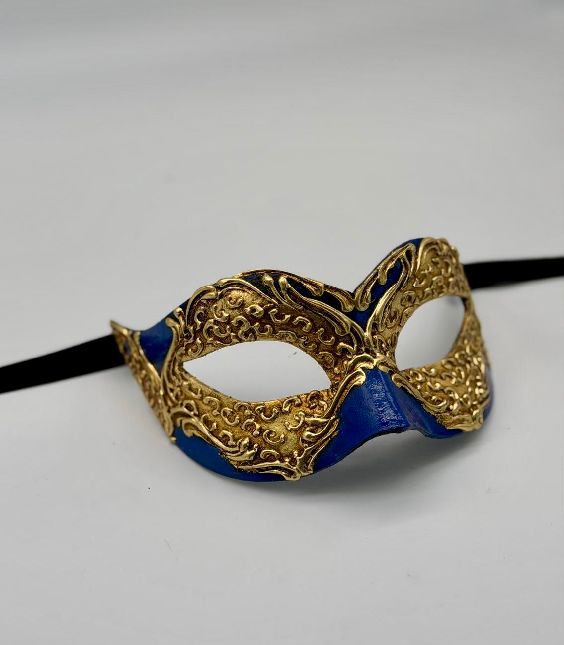 Venetian Couple Mask Set Blue Gold – Matching Masks Masquerade