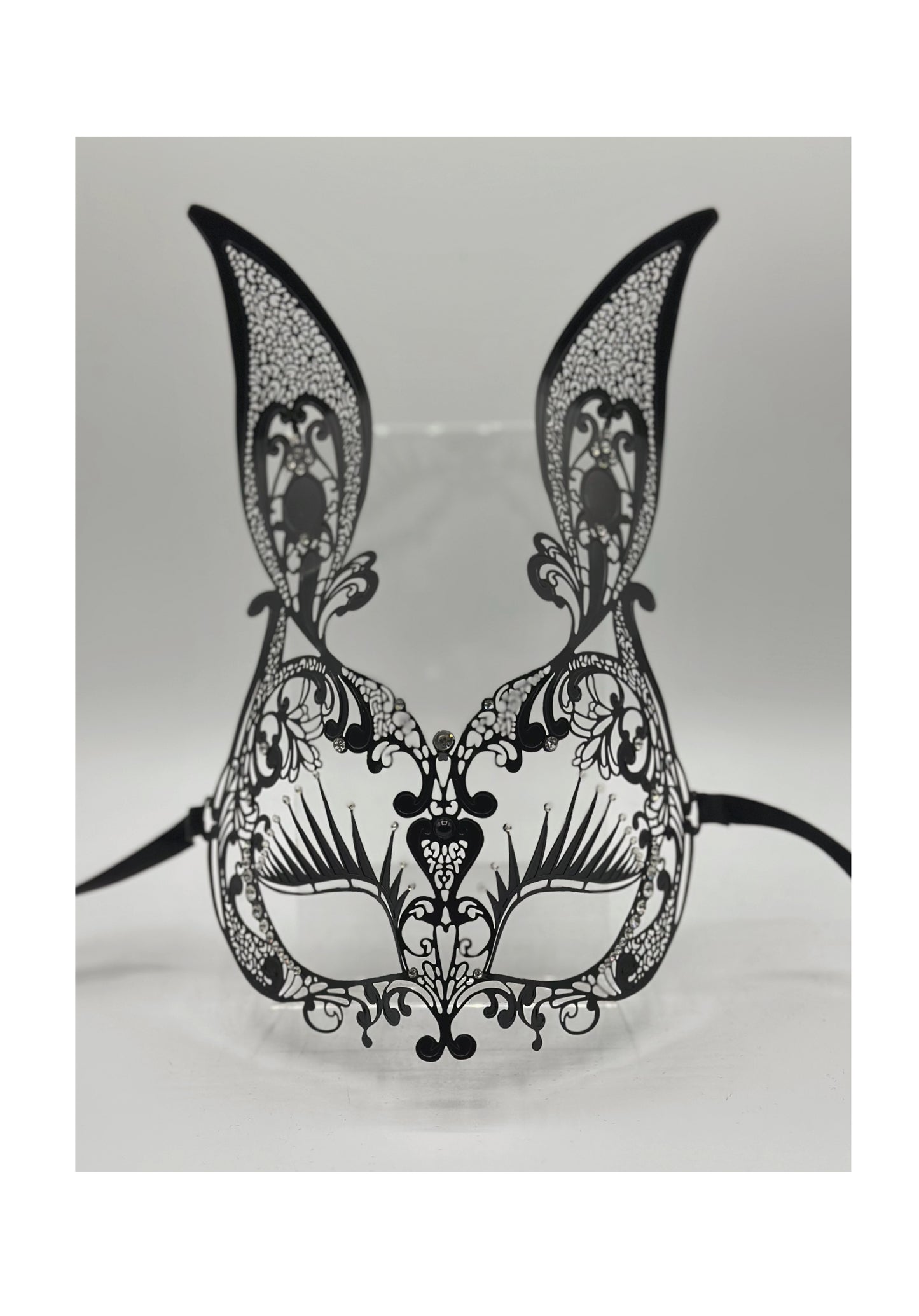 Metal bunny mask con brillantes strass  - Conejo de Pascua