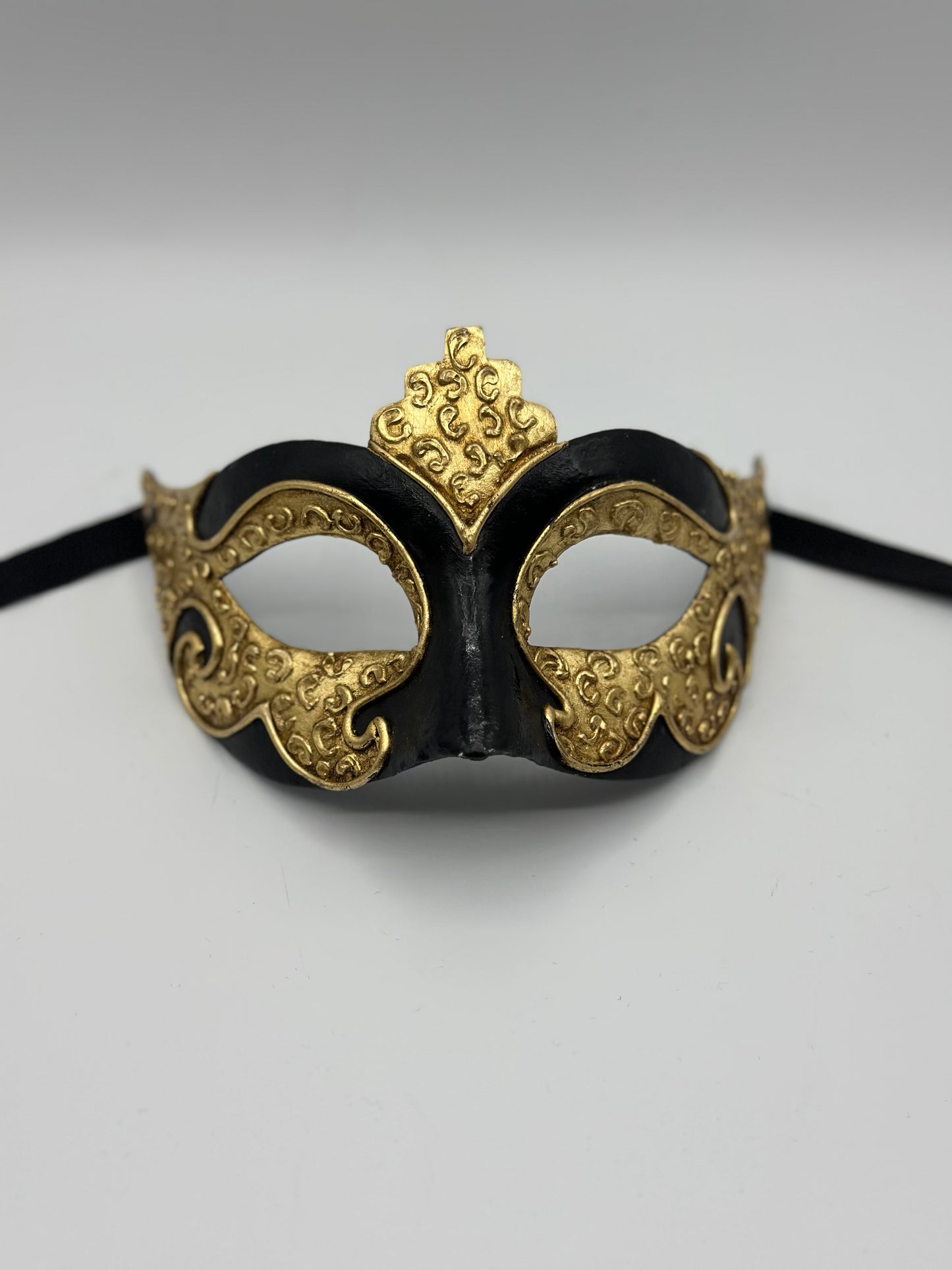 Set de Máscaras de Pareja Venecianas – Negro y Dorado – Él & Ella – 2 Piezas
