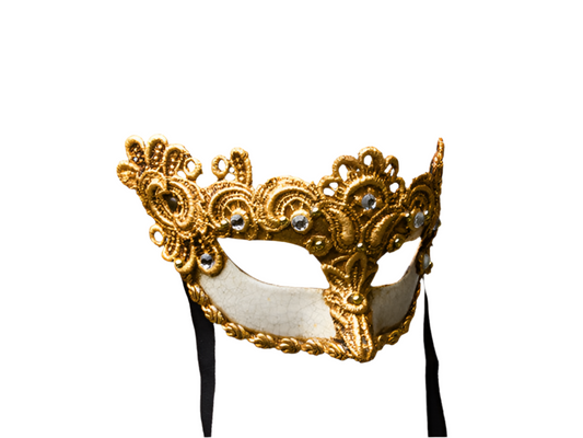 Venezianische Ballmaske mit vergoldeter Spitze für Frauen