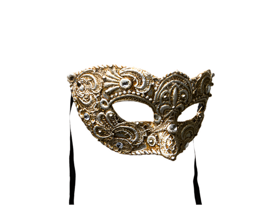 Venezianische Ballmaske aus versilberter Spitze für Männer