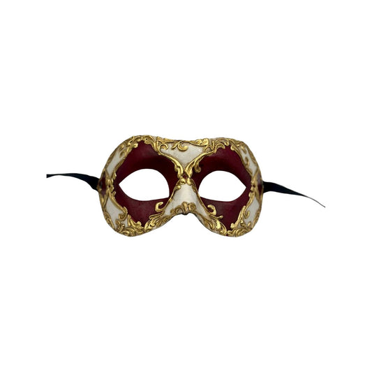 Máscara Veneciana Oro Rojo Barroco - Máscara de Ojos para Carnaval, Gala y Fiestas de Disfraces - Unisex