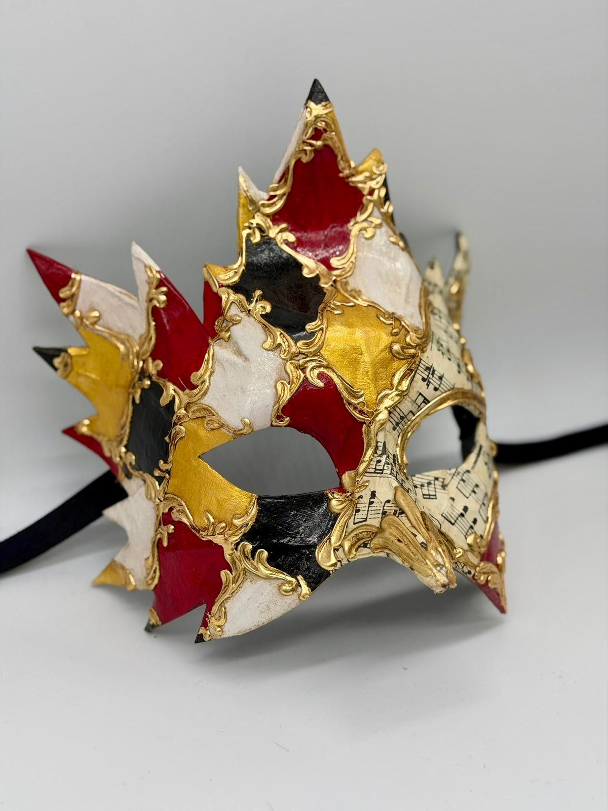 Máscara Veneciana Bacchus – Máscara de Mascarada Arlequín de Lujo