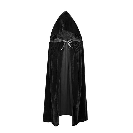 Halloween Horror Velours Kapuzenumhang – Schwarz 150 cm - Basic Umhang