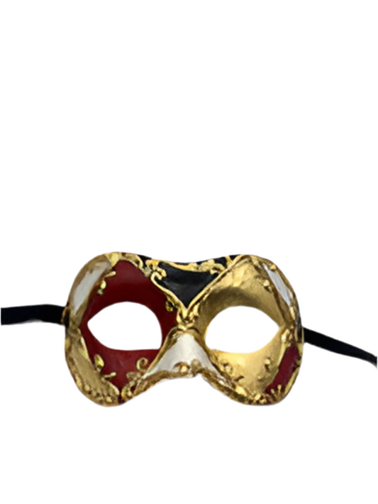 Barocke Maskenmaske – Rot/Schwarz/Gold