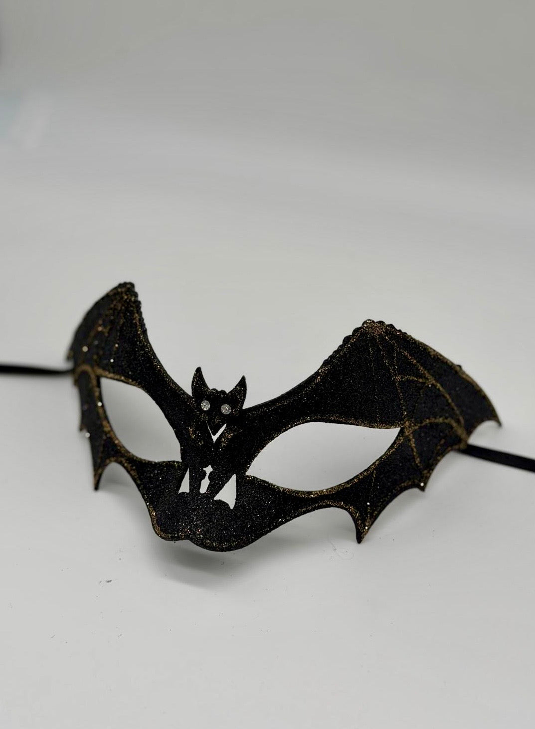 Loup de bal masqué chauve-souris noire – Masque d'Halloween gothique