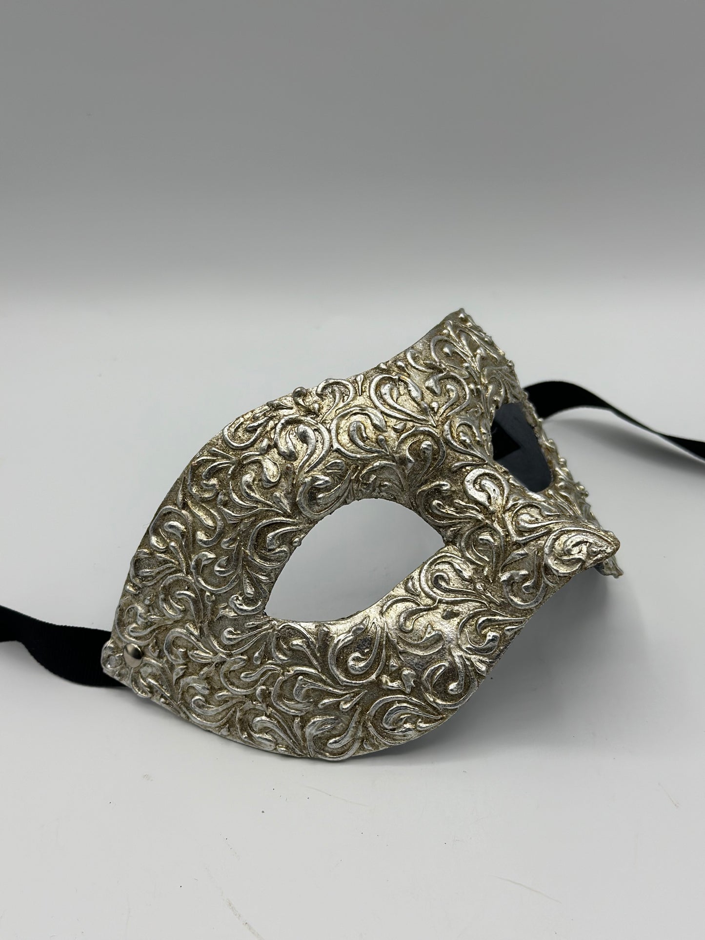 Máscara veneciana de lujo en plata - Máscara de baile de máscaras