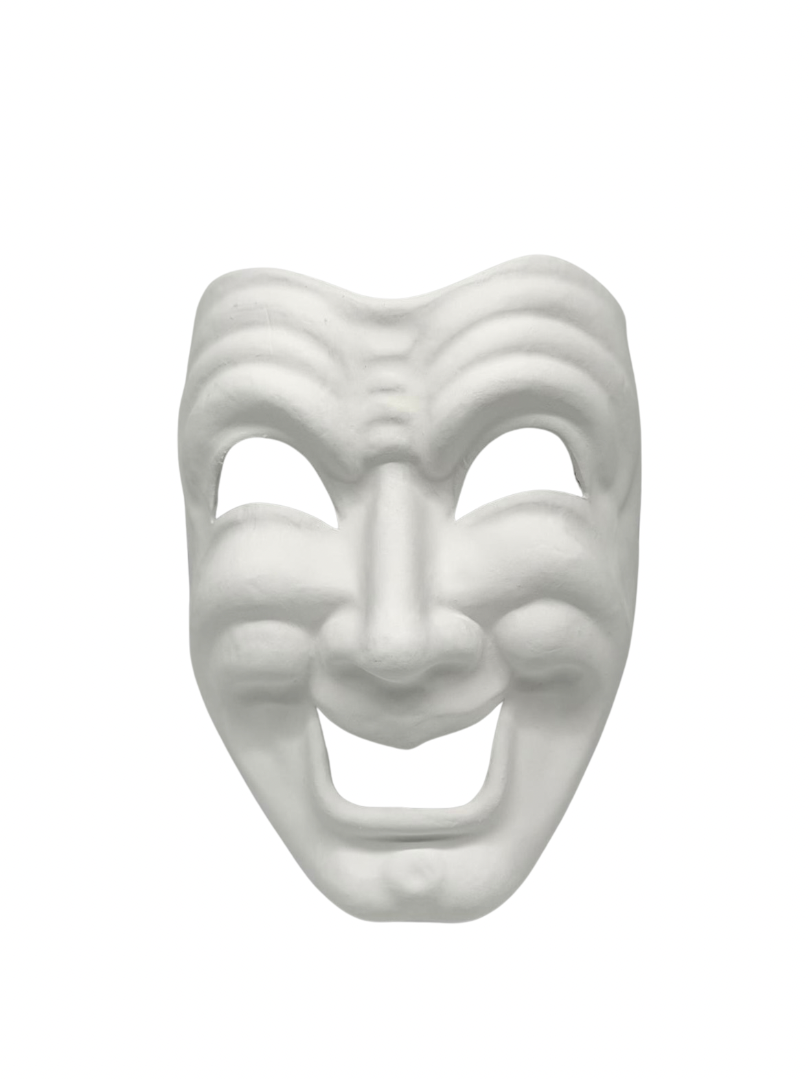 Máscara Ridi en papel maché blanco