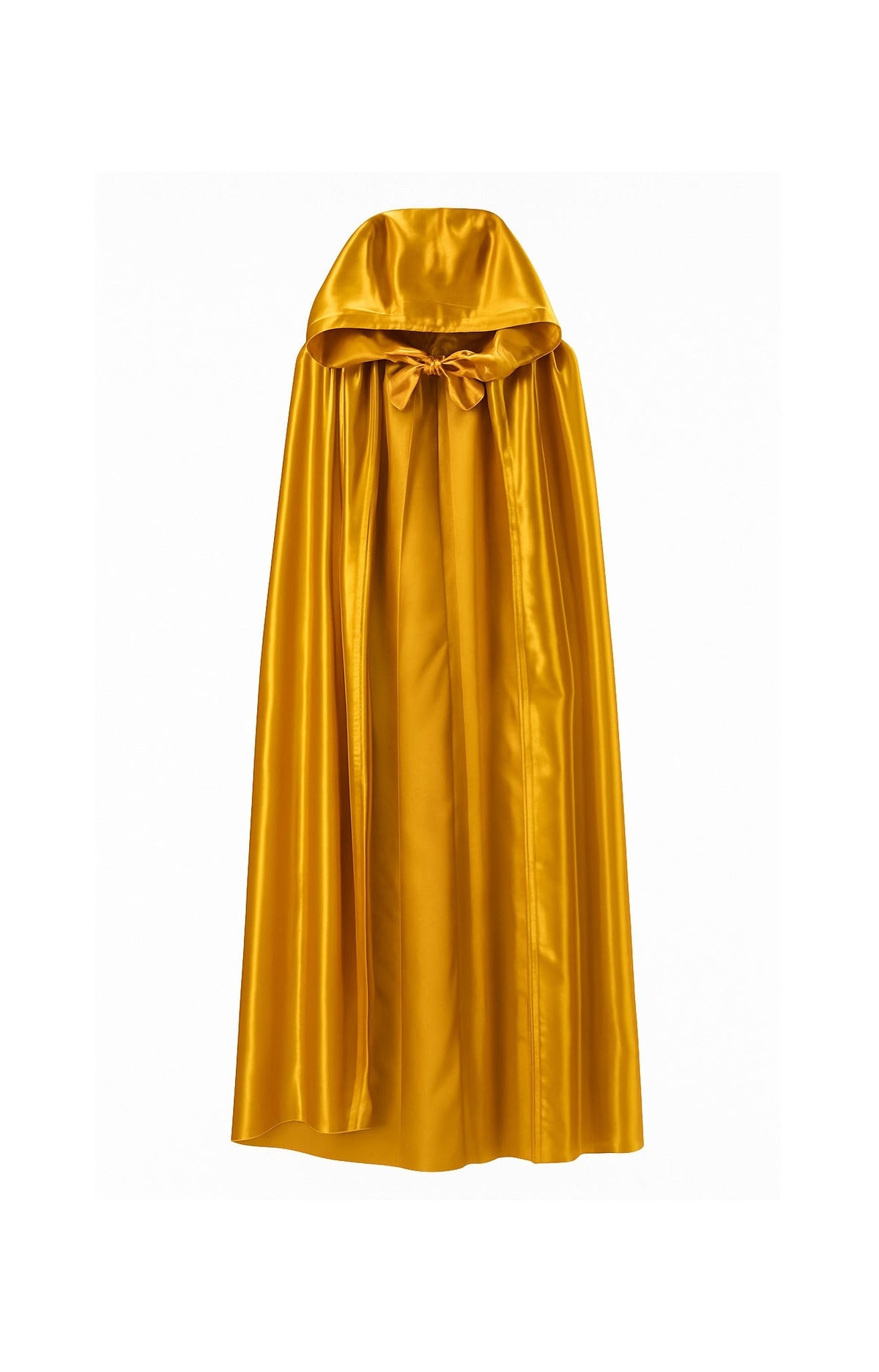 Venetian cape with a hood in gold satin - Halloween cape gold