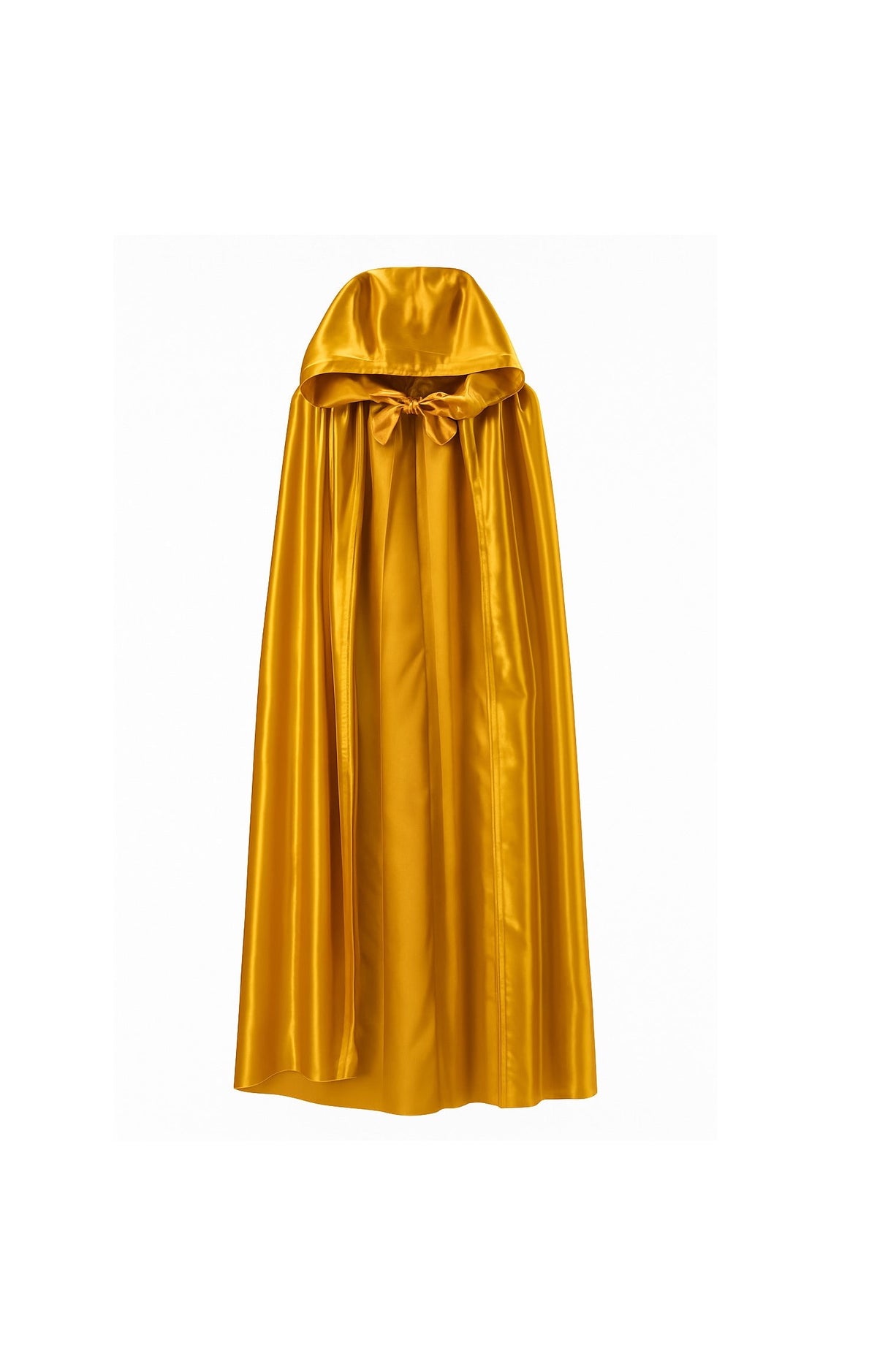 Venetian cape with a hood in gold satin - Halloween cape gold