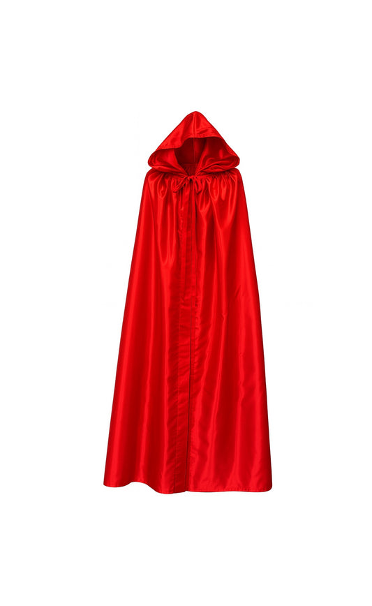 Cape vénitienne à capuche en satin rouge - Cape Halloween rouge