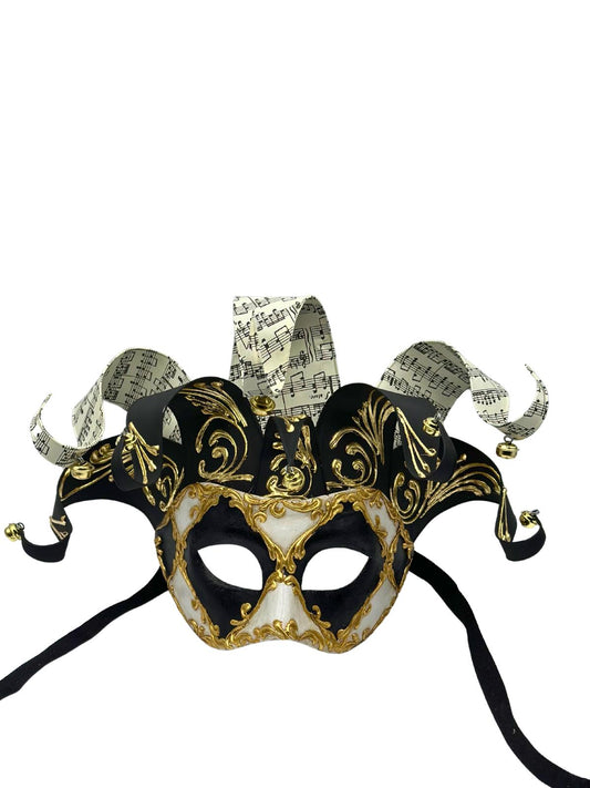 Venetiaans masker Jolly in zwart en wit - masker voor mannen