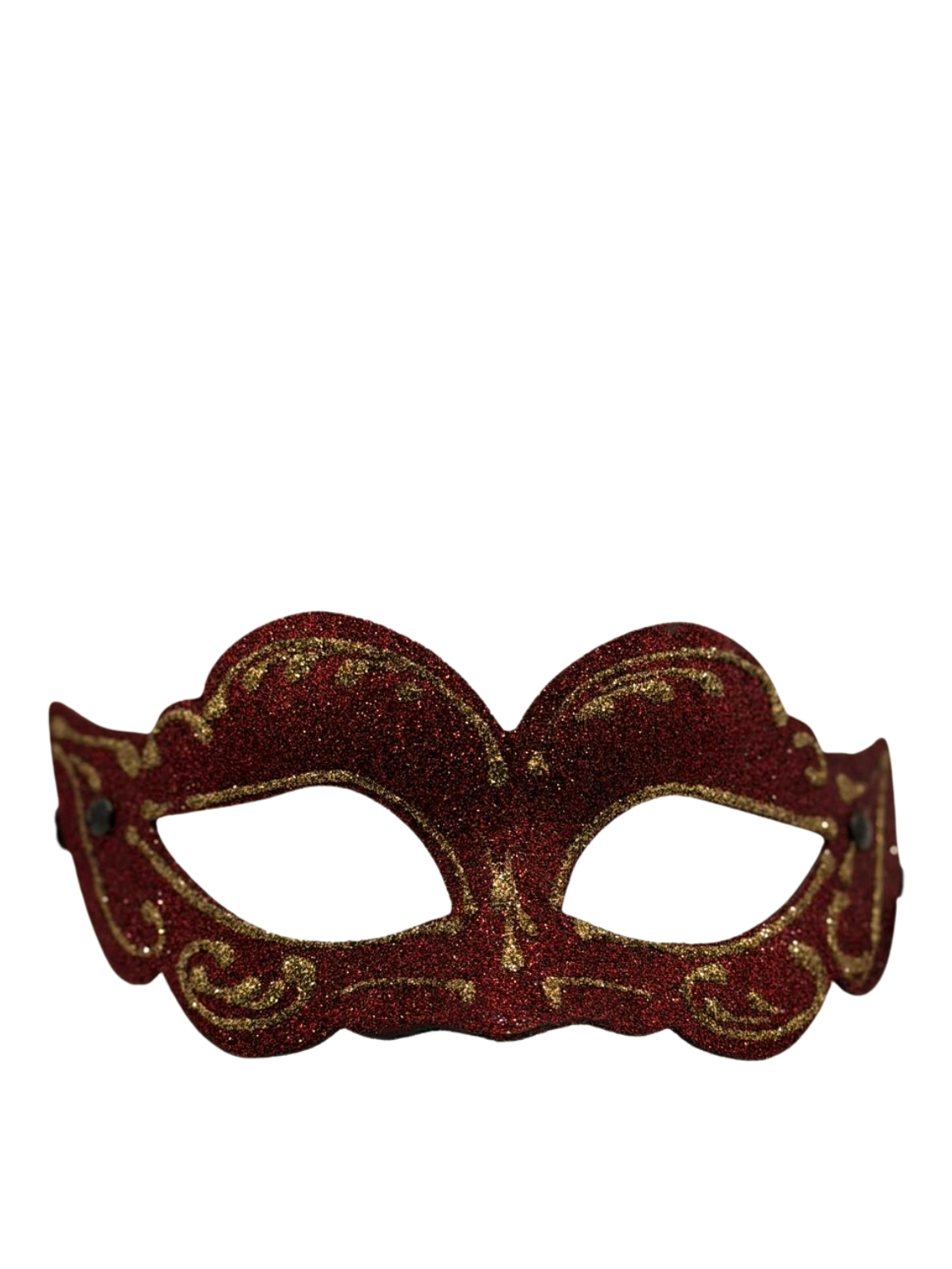 Rood Glitter Masker. Venetiaans Masker Rood Met Gouden Glitters