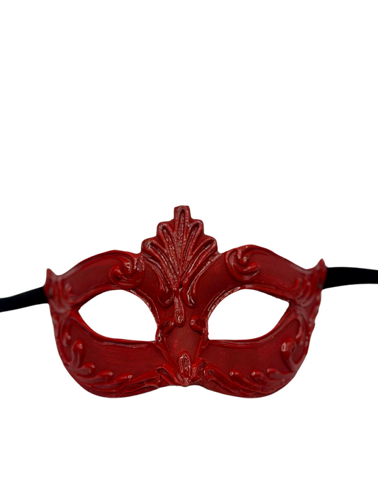 Rot glänzende venezianische Maske – Maskenballmaske in Rot