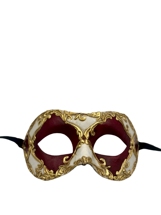 Venezianische Maske Barock Rot Gold