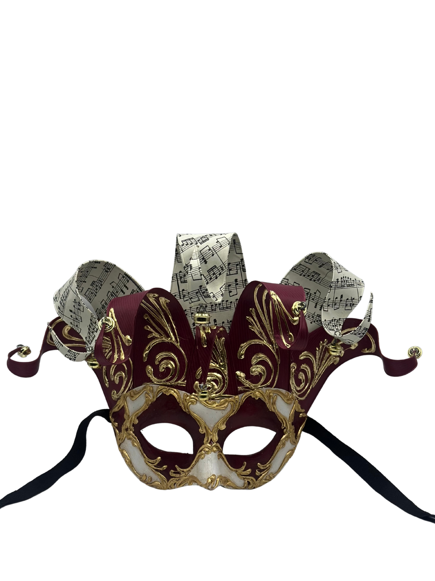 Venetian mask Jolly in red and white - Masquerade mask for men