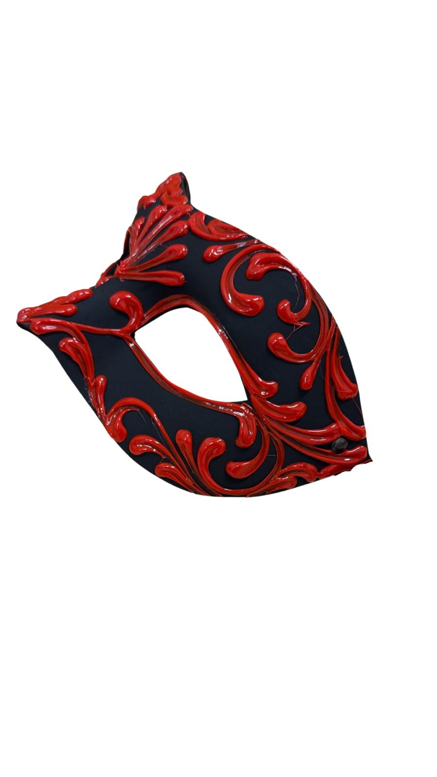 Masque vénitien – Ornement noir et rouge