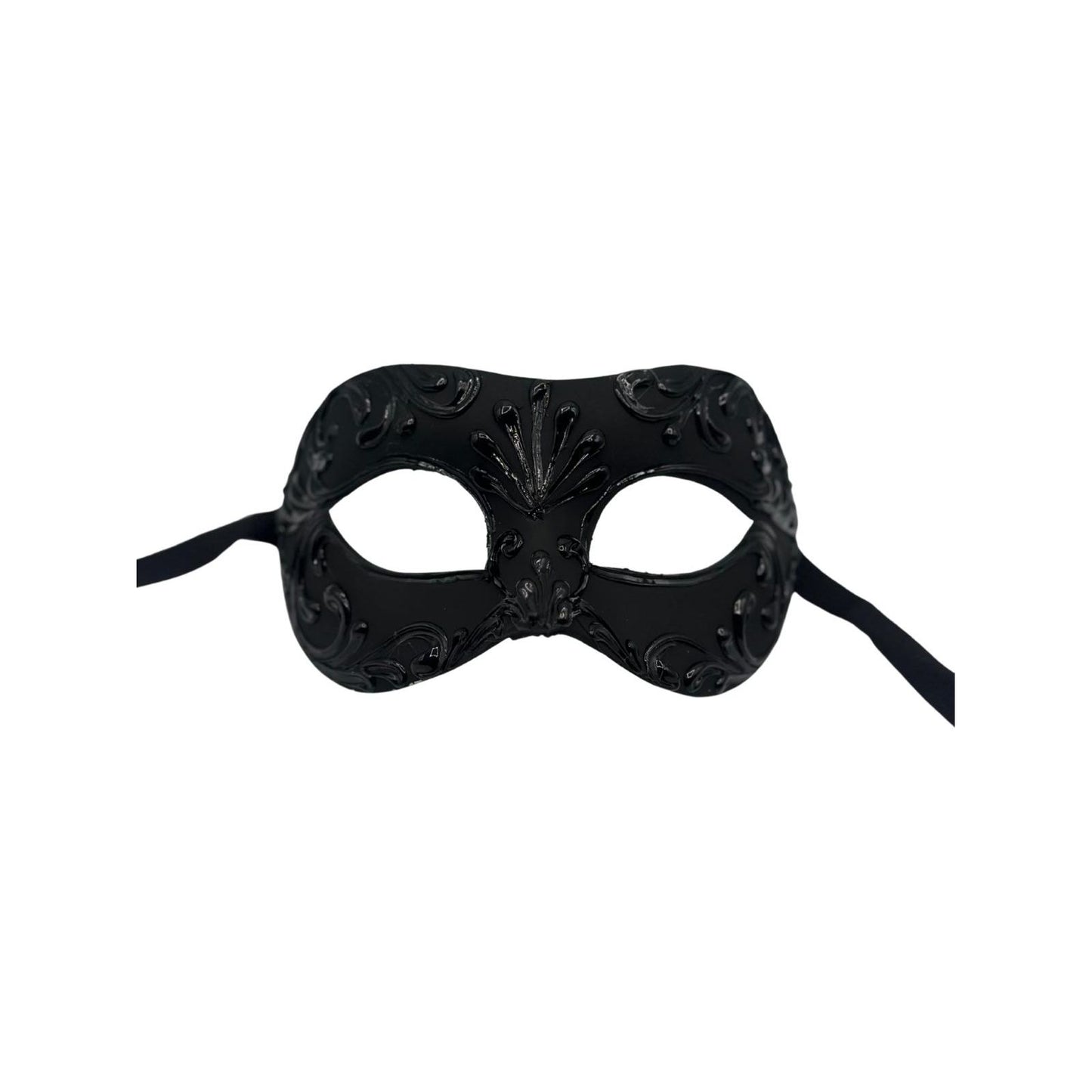 Luxury Black Venetian Masquerade Mask for Men  – Costume Mask with Baroque Details