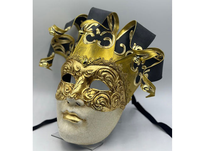 Venetiaans mannenmasker in zwart en goud