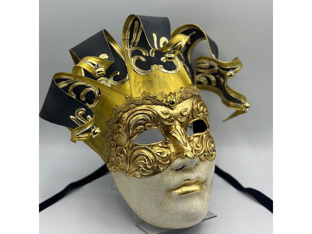 Venetian men mask in black and gold