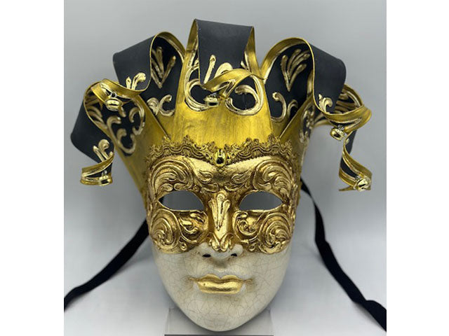 Venetian men mask in black and gold