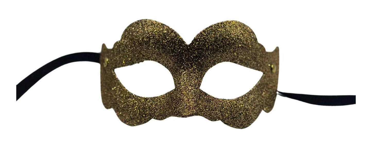 Máscara dorada purpurina - Masquerade mask gold