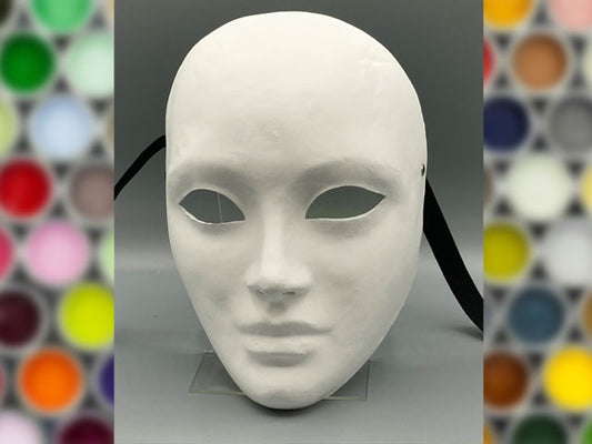 White Papier-mâché full face mask