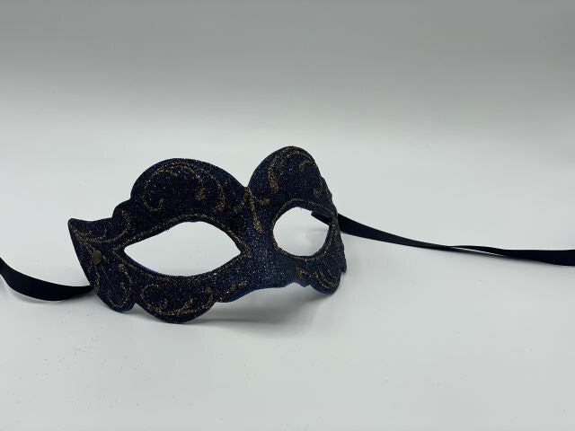 Masque à paillettes bleues