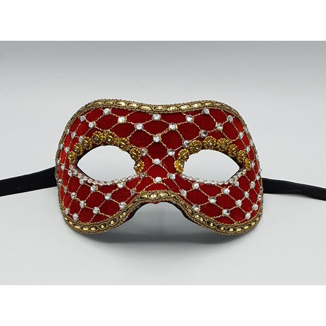 Masquerade mask in red , luxury mask in red .