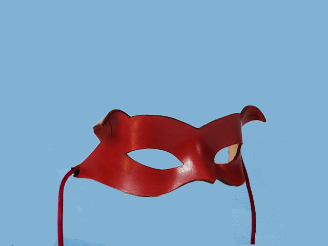 Rote Ledermaske von Catwoman