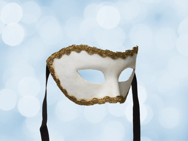 White party mask, white venetian mask